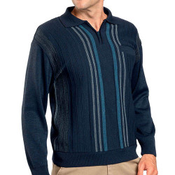 Pull jacquard zippé