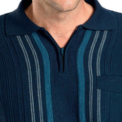 Pull jacquard zippé