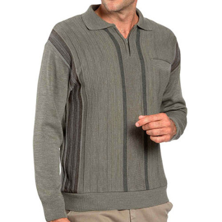 Pull jacquard zippé