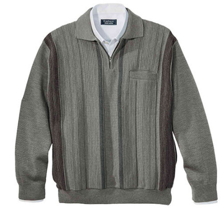 Pull jacquard zippé