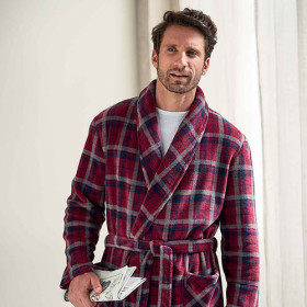 Robe de chambre polaire à carreaux (2)