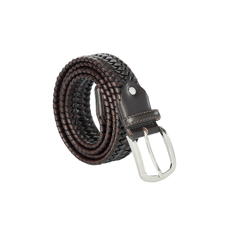 Ceinture cuir tressé extensible