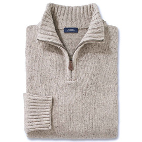 Pull laine et soie, Tour de poitrine : L (104/108), Couleur : Beige, par l’Homme Moderne.