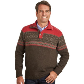 Pull Laine Club Norway, Tour de poitrine : L (104/108), Couleur : Marron/Rouge, par l’Homme Moderne.