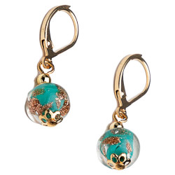Les boucles d’oreilles Murano émeraude