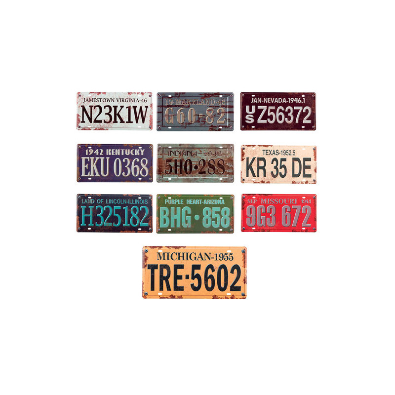 Les dix plaques d’immatriculation américaines vintage