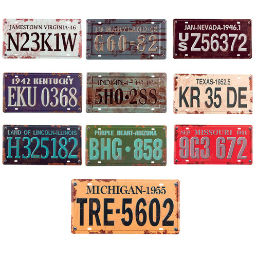Les dix plaques d’immatriculation américaines vintage