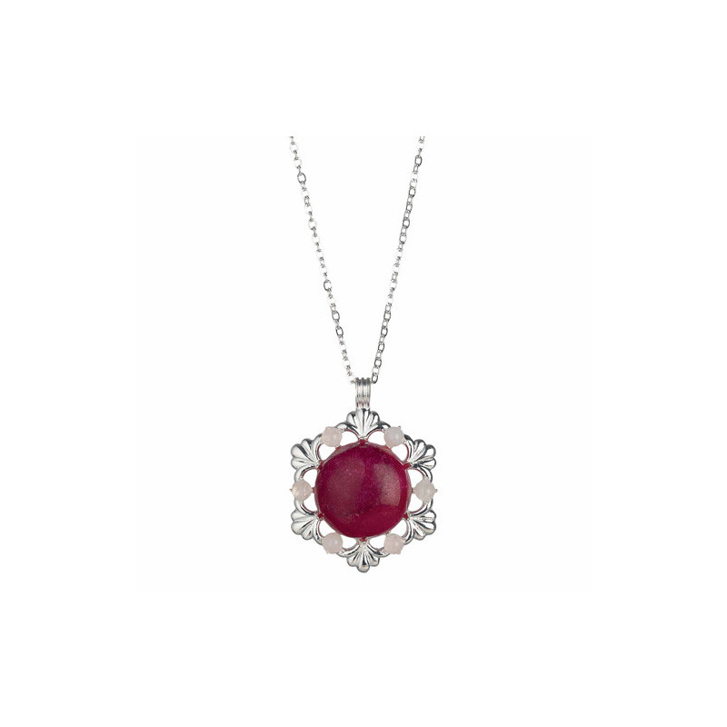 Le pendentif rubis et quartz