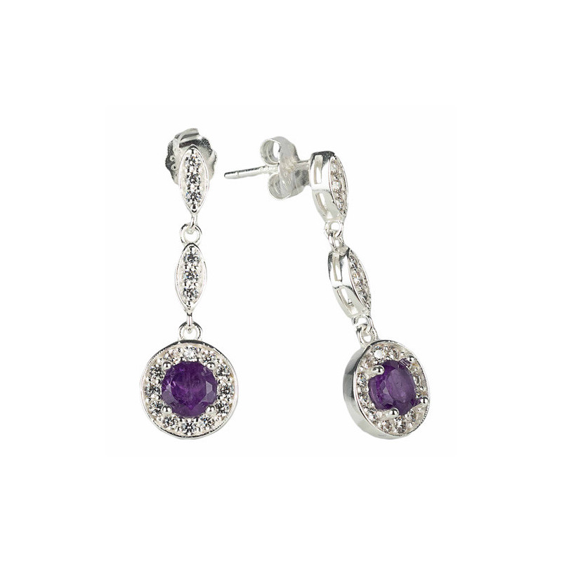 Les boucles d’oreilles aux améthystes pour oreilles percées