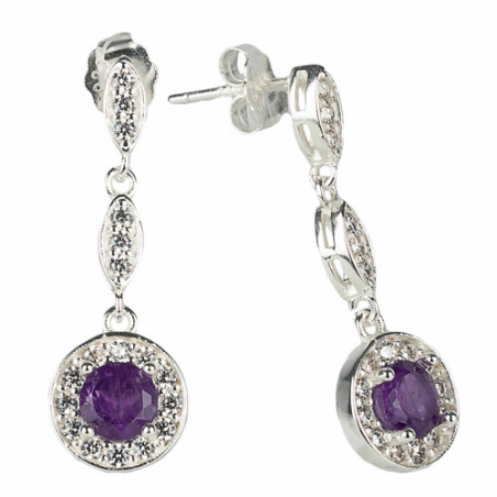 Les boucles d’oreilles aux améthystes pour oreilles percées