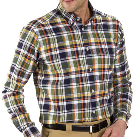 Chemise lin carreaux