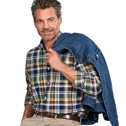 Chemise lin carreaux