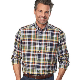 Chemise lin carreaux, Encolure : 43/44, Couleur : Multicolore, par l’Homme Moderne.