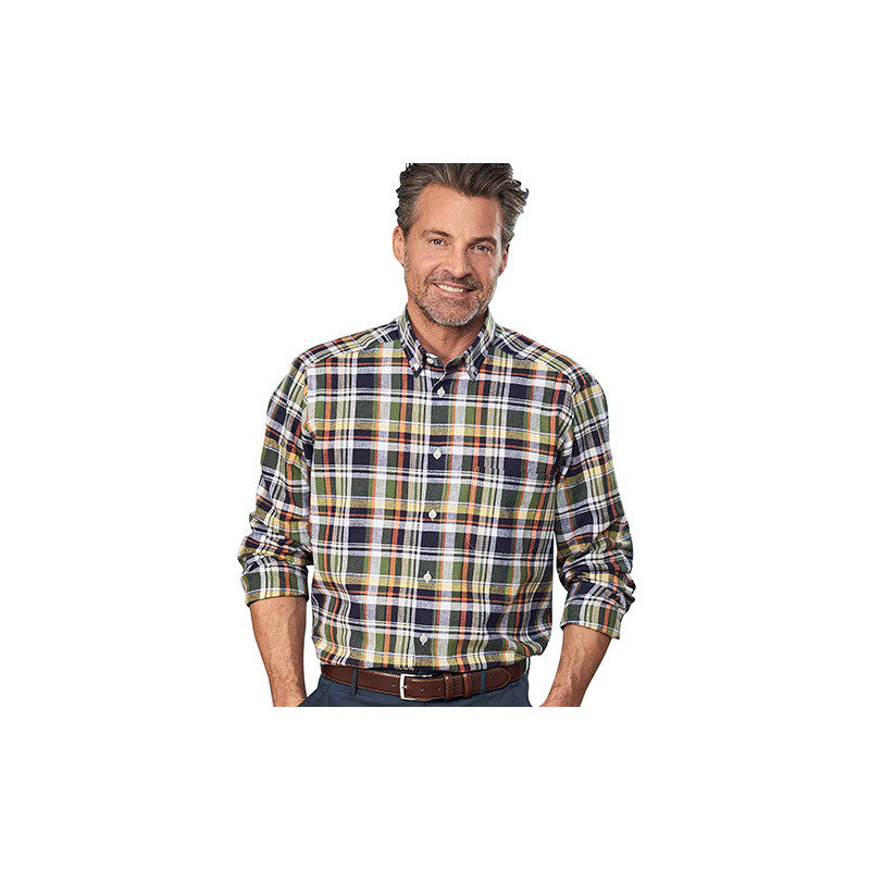 Chemise lin carreaux