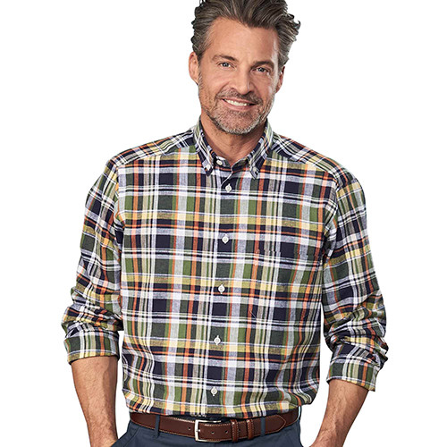 Chemise lin carreaux