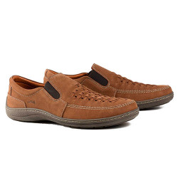 Mocassins cuir tressé confort