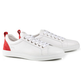 Tennis cuir élégance, Pointure : 43, Couleur : Blanc, par l’Homme Moderne.