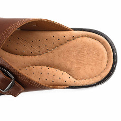 Claquettes cuir ajustables