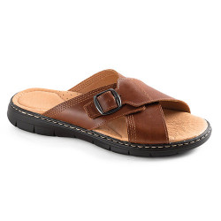 Claquettes cuir ajustables