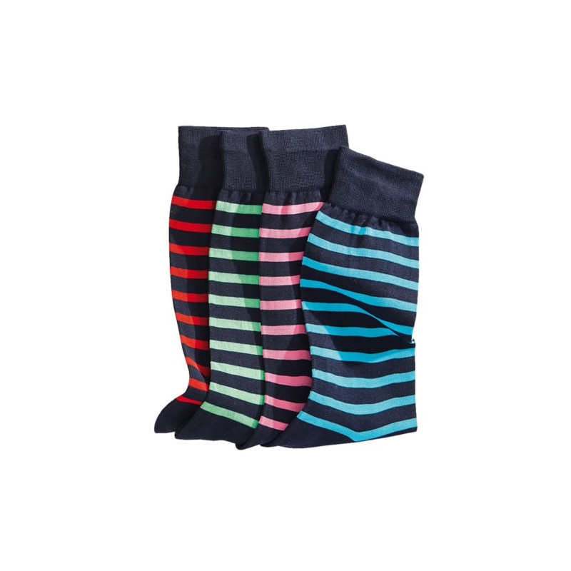 Chaussettes Fil d’Écosse Fashion Rayées - les 4 paires