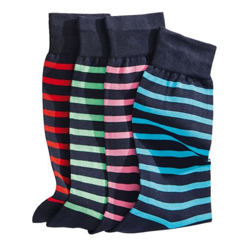 Chaussettes Fil d’Écosse Fashion Rayées - les 4 paires