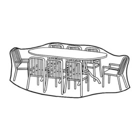 Housse de protection pour table rectangulaire et 8 fauteuils