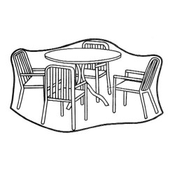 Housse de protection pour table ronde et 4 fauteuils
