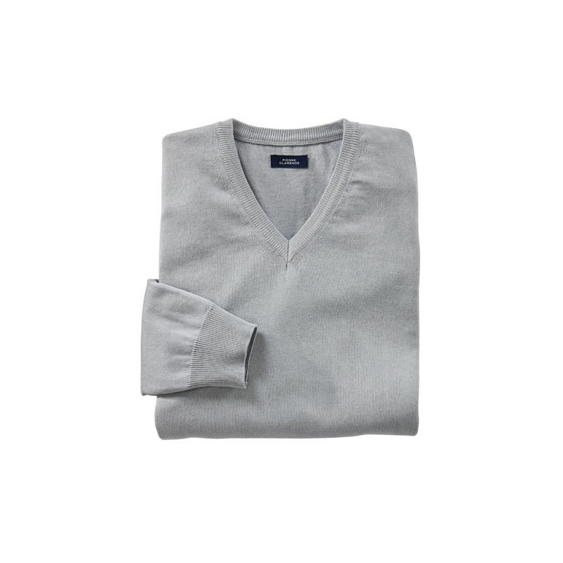 Pull Coton & Soie Gris