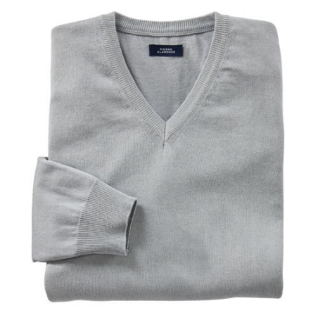 Pull Coton & Soie Gris