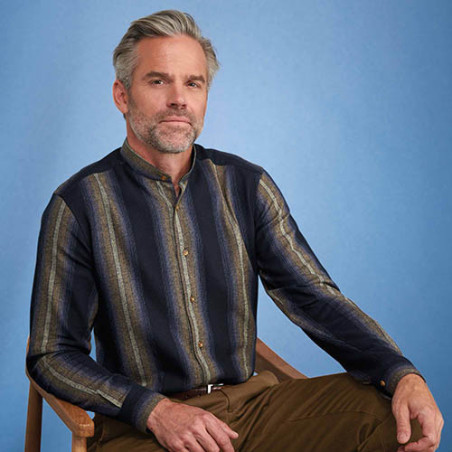 Chemise flanelle col mao