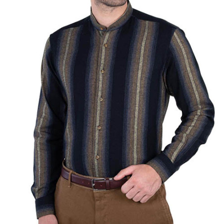 Chemise flanelle col mao