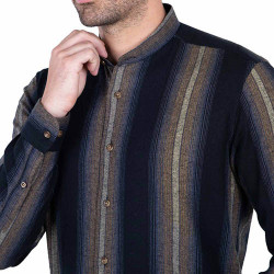 Chemise flanelle col mao