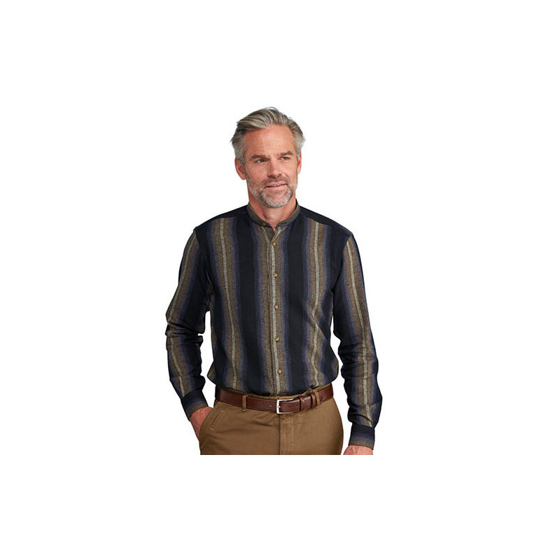 Chemise flanelle col mao