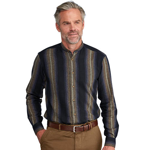 Chemise flanelle col mao