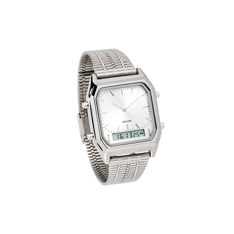 Montre rétro double affichage