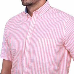 Chemisette lin rayures estivales