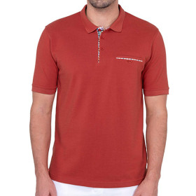 Polo piqué City-chic, Tour de poitrine : L (104/108), Couleur : Piment, par l’Homme Moderne.