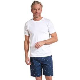 Pyjashort palm-blue, Tour de poitrine : M (96/100), Couleur : Blanc/Bleu, par l’Homme Moderne.
