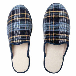 Mules carreaux bleus