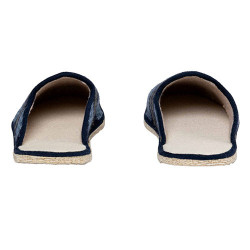 Mules carreaux bleus