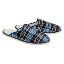 Mules carreaux bleus