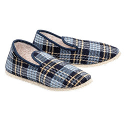 Chaussons carreaux bleus