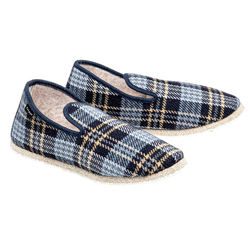 Chaussons carreaux bleus