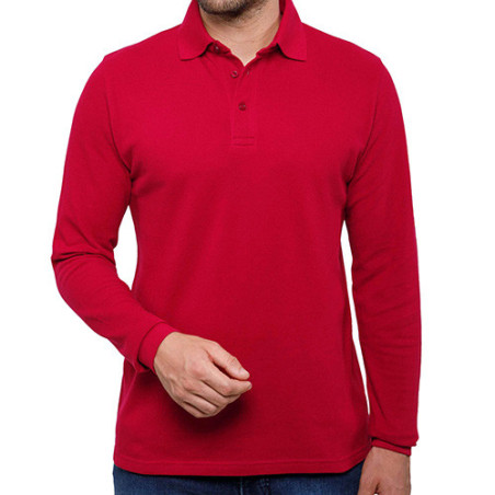 Polo piqué de coton manches longues