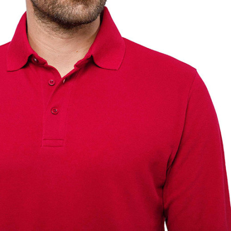 Polo piqué de coton manches longues