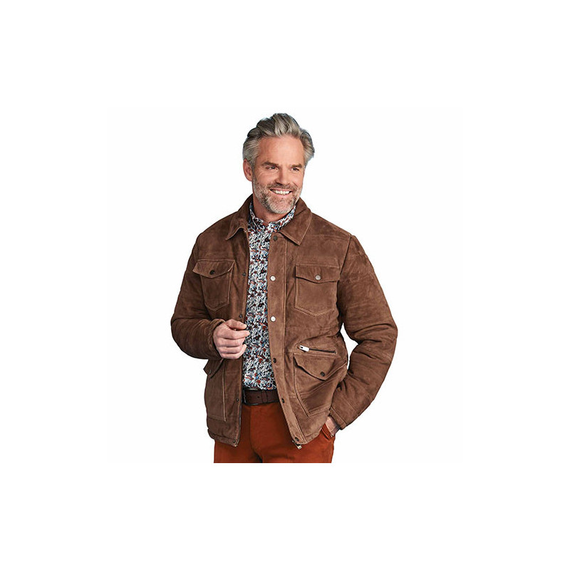 Veste cuir velours