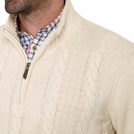 Pull torsades laine & cachemire