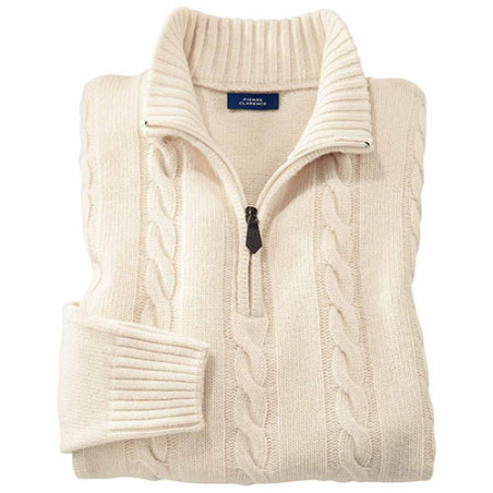 Pull torsades laine & cachemire