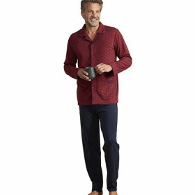 Pyjama jersey de coton, Tour de poitrine : 2XL (120/124), Couleur : Bordeaux, par l’Homme Moderne.