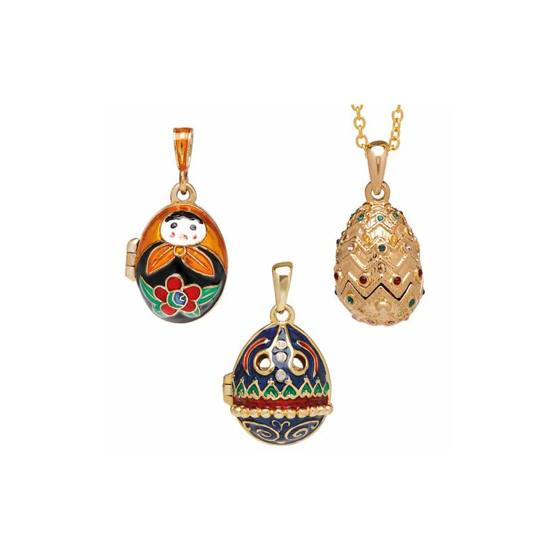 Les 3 pendentifs œufs surprises